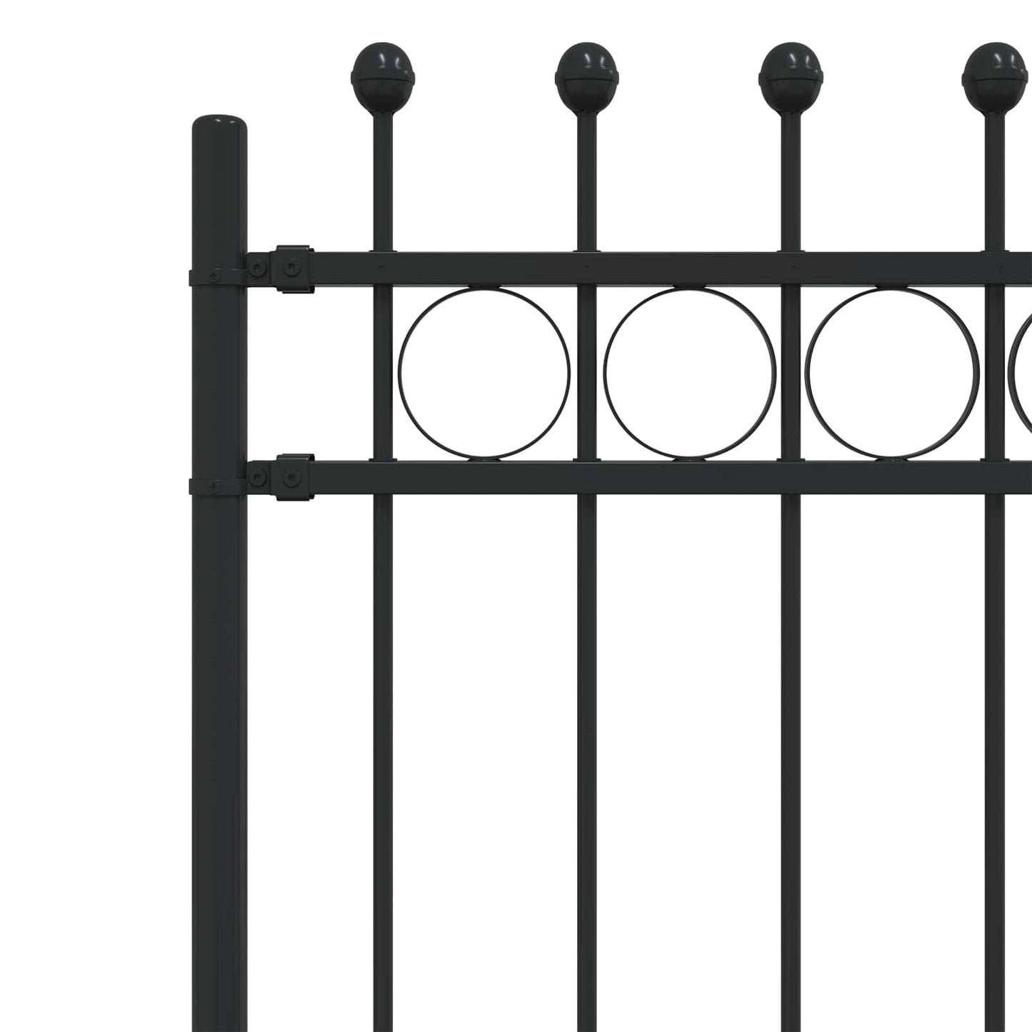 Ringzaun TILBURG 200 x 200 cm Pulverbeschichteter Stahl Schwarz