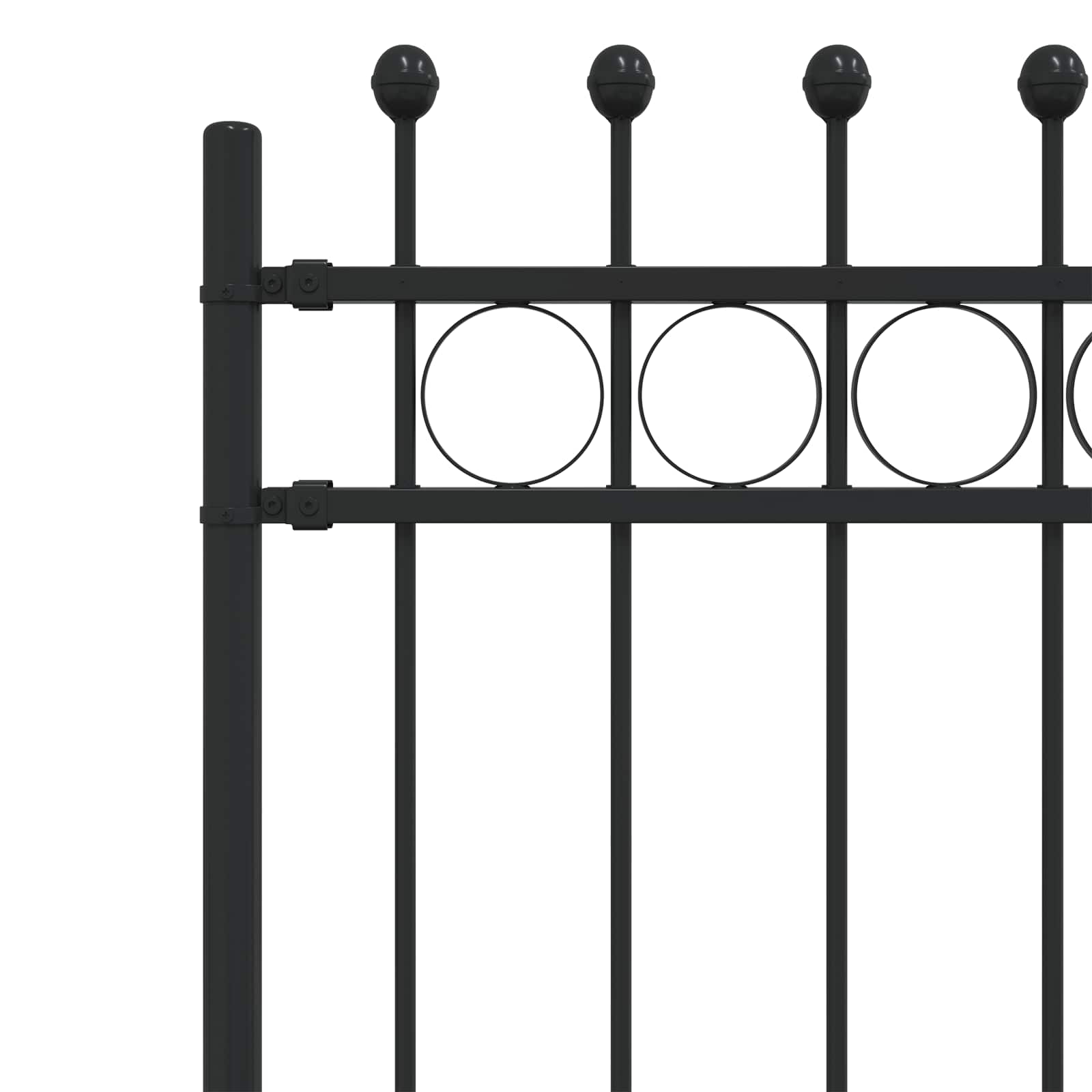 Ringzaun TILBURG 200 x 200 cm Pulverbeschichteter Stahl Schwarz