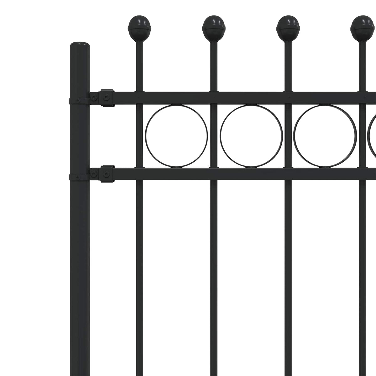 Ringzaun TILBURG 200 x 150 cm Pulverbeschichteter Stahl Schwarz