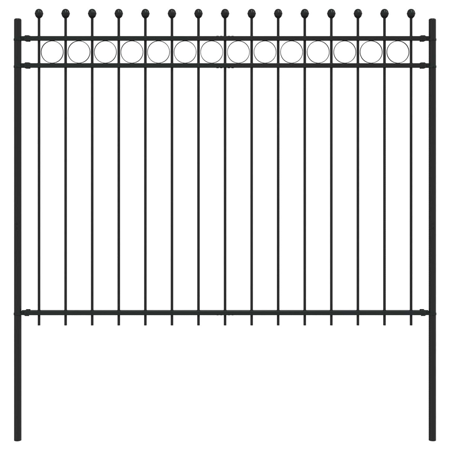 Ringzaun TILBURG 200 x 200 cm Pulverbeschichteter Stahl Schwarz