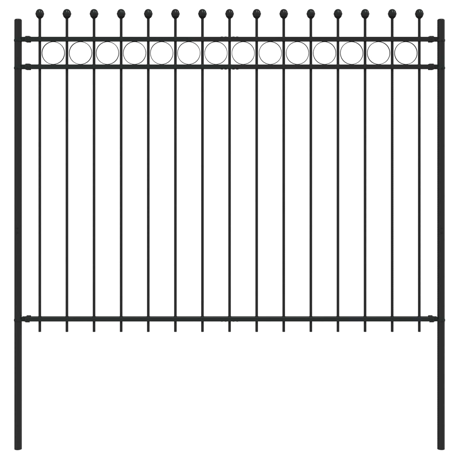 Ringzaun TILBURG 200 x 200 cm Pulverbeschichteter Stahl Schwarz