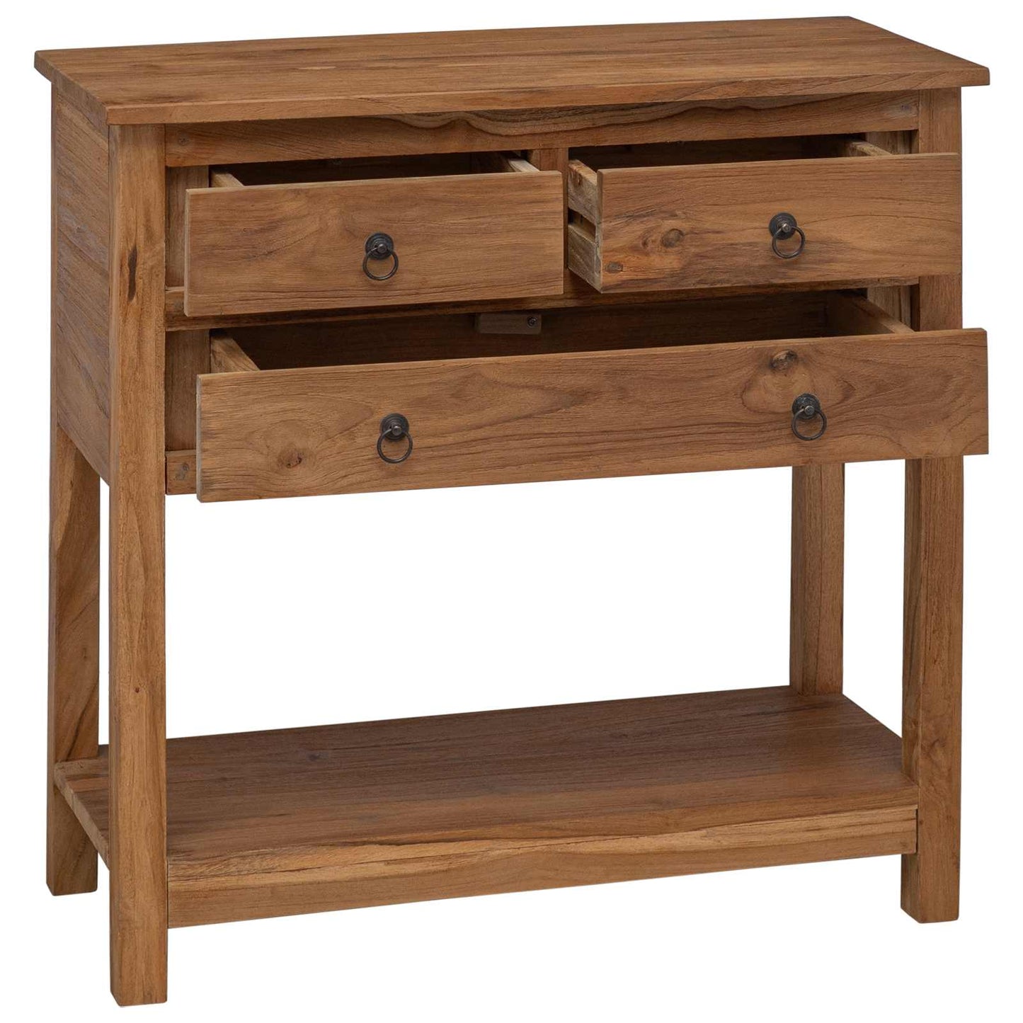 Sideboard Natur 79 x 35 x 80 cm Massivholz Teak