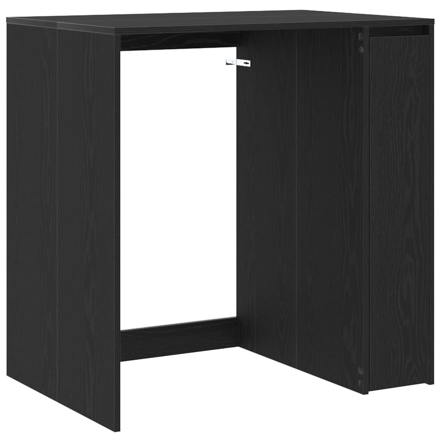 Waschmaschinen-Schrank Schwarz Eichen-Optik 87 x 60 x 89 cm