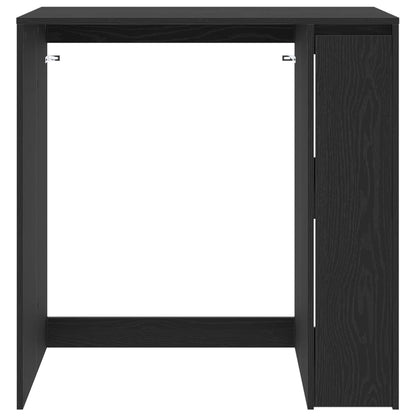 Waschmaschinen-Schrank Schwarz Eichen-Optik 87 x 60 x 89 cm