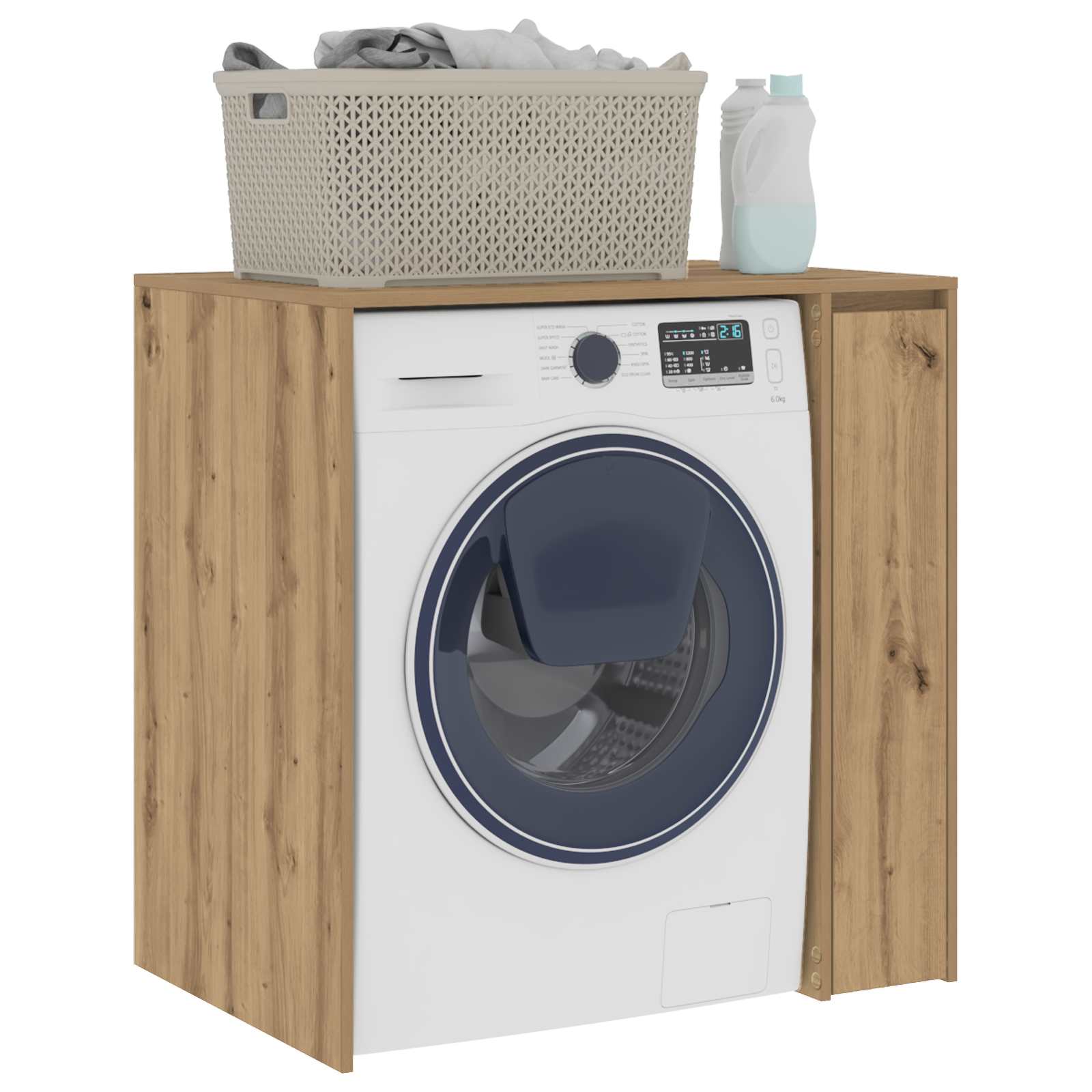Waschmaschinen-Schrank mit Tür Artisan-Eiche 87 x 60 x 89 cm