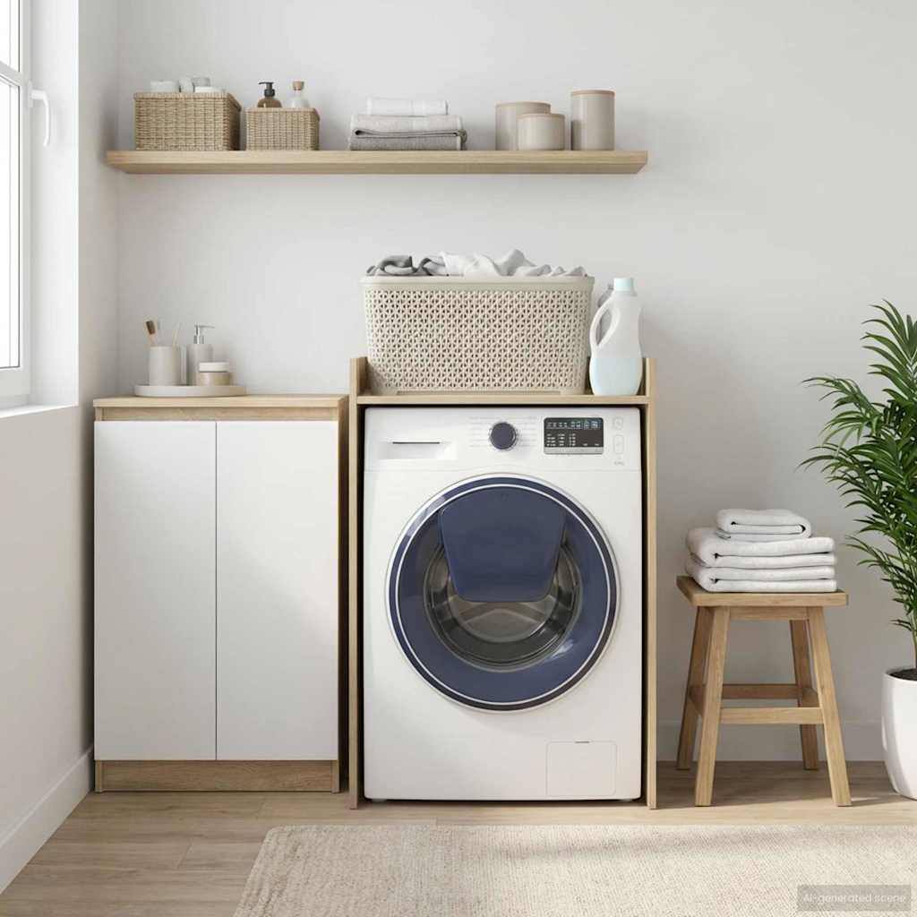 Waschmaschinen-Schrank Sonoma 67,5 x 48 x 97 cm Holzwerkstoff