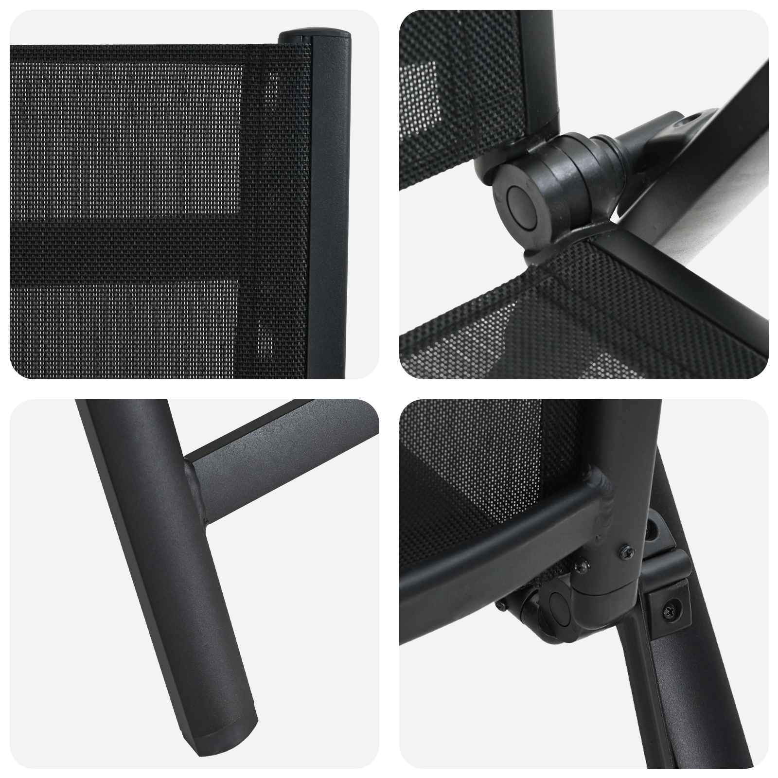 Liegestühle für den Garten 2 stk. Schwarz Textilene