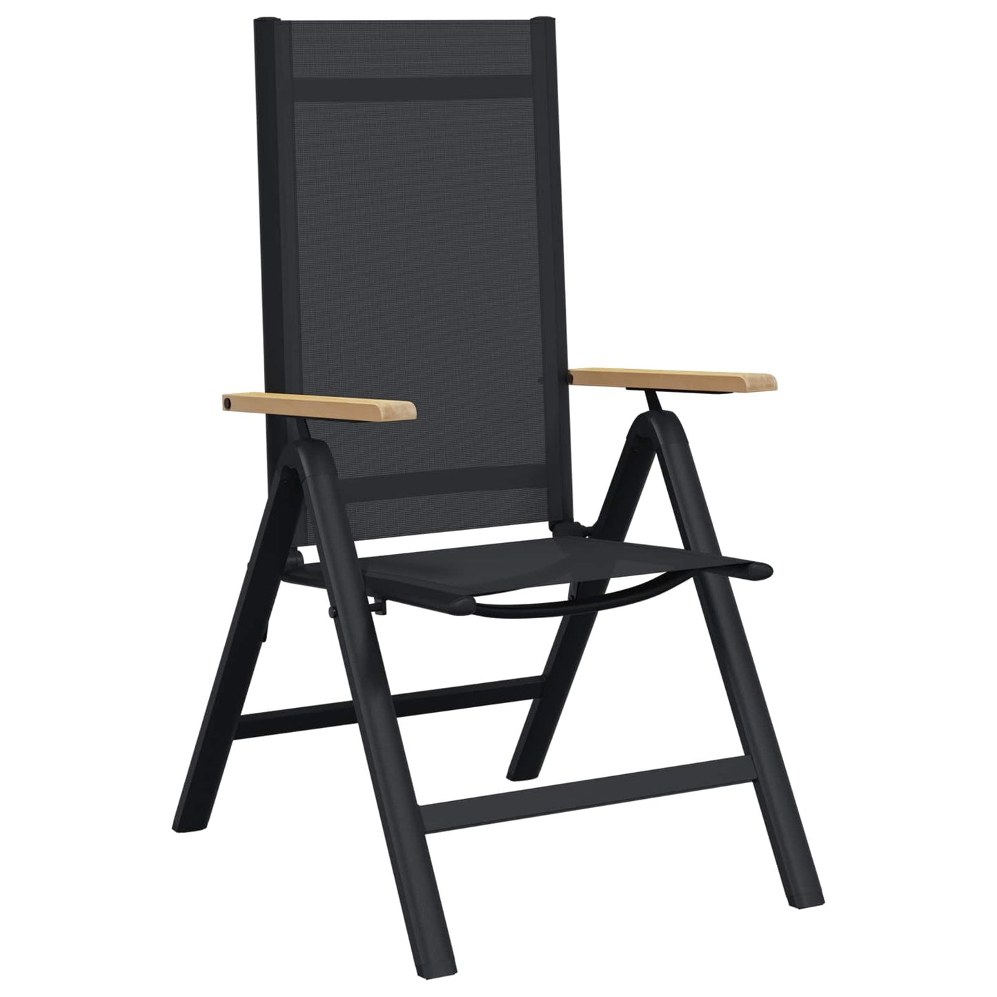 Liegestühle für den Garten 2 stk. Schwarz Textilene