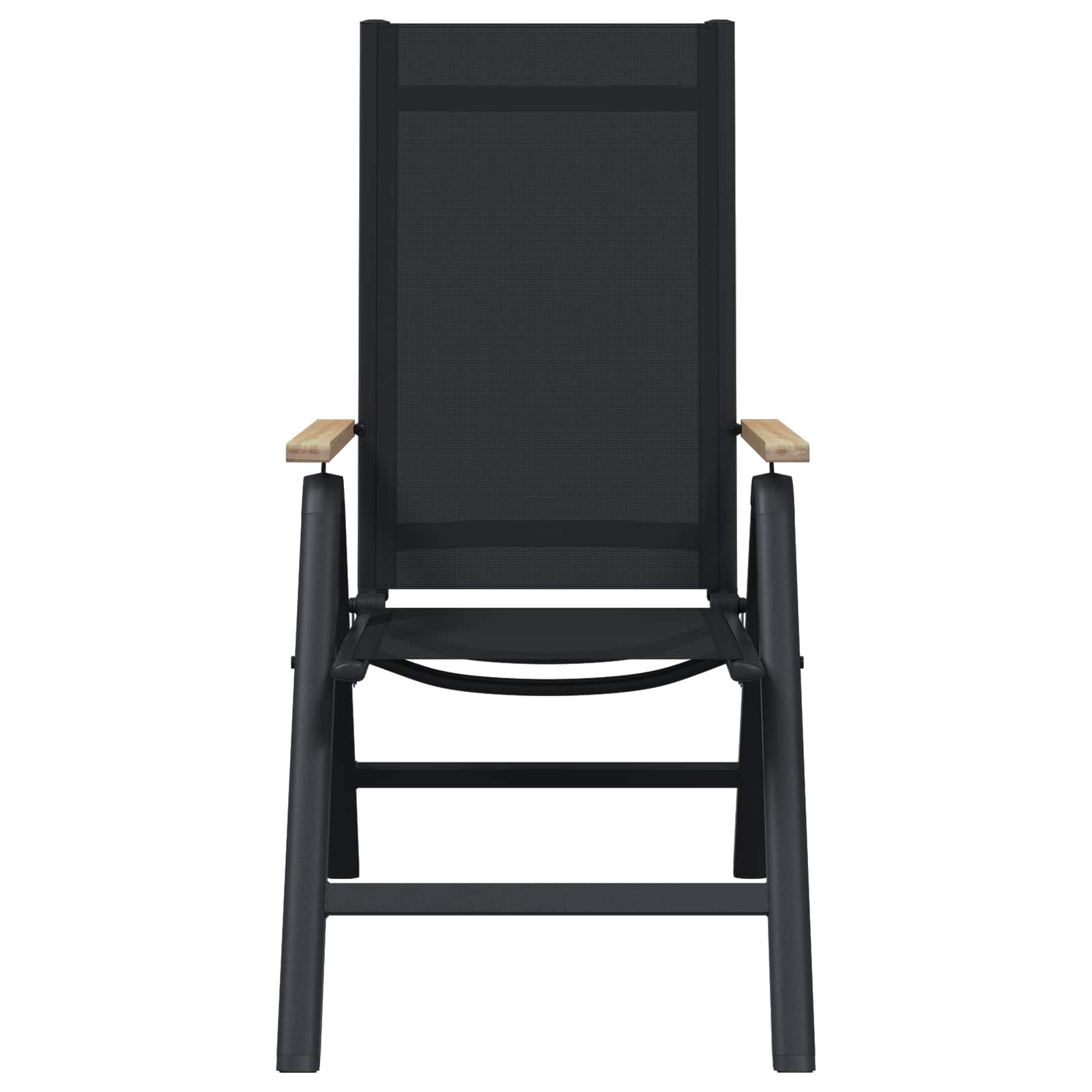 Liegestühle für den Garten 2 stk. Schwarz Textilene