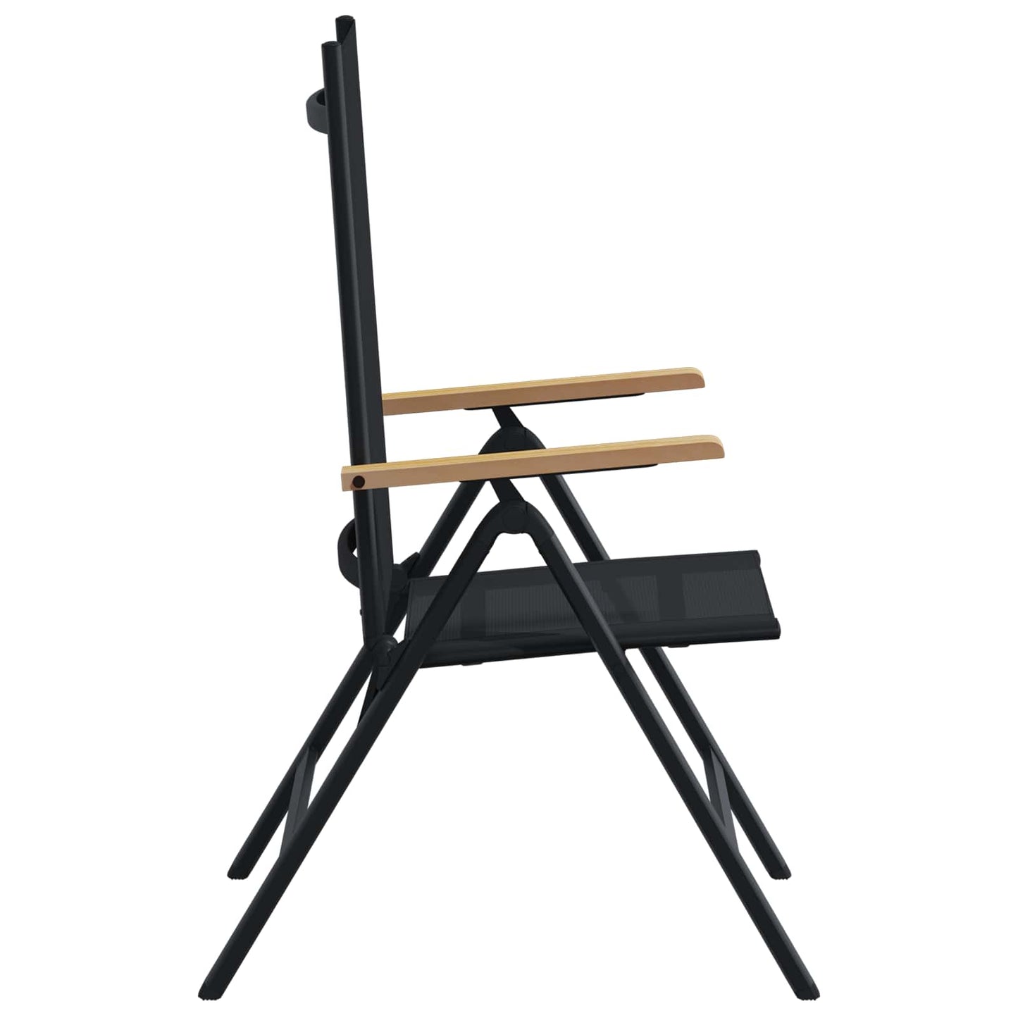 Liegestühle für den Garten 2 stk. Schwarz Textilene