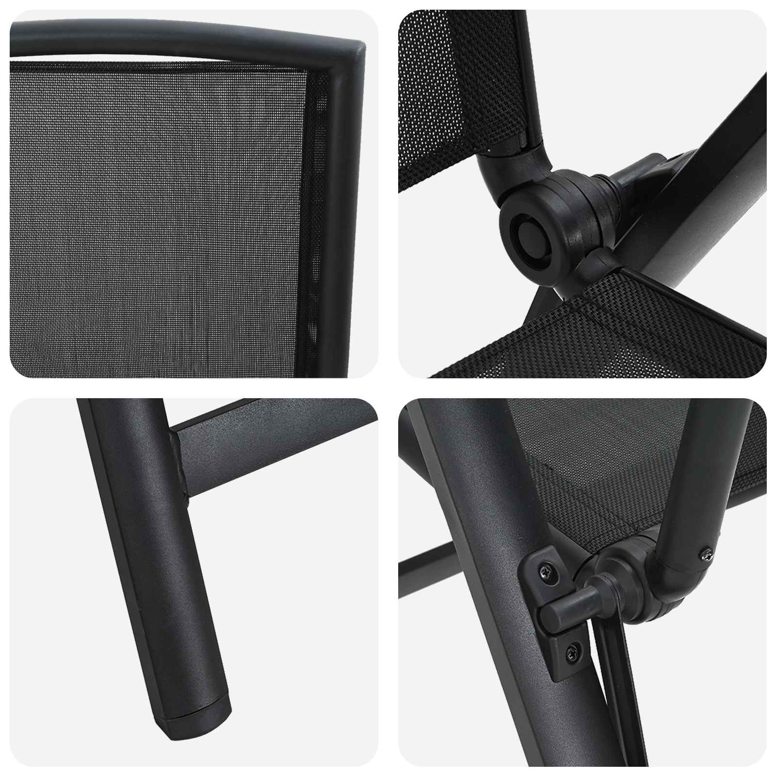 Liegestühle für den Garten 2 stk. Schwarz Textilene