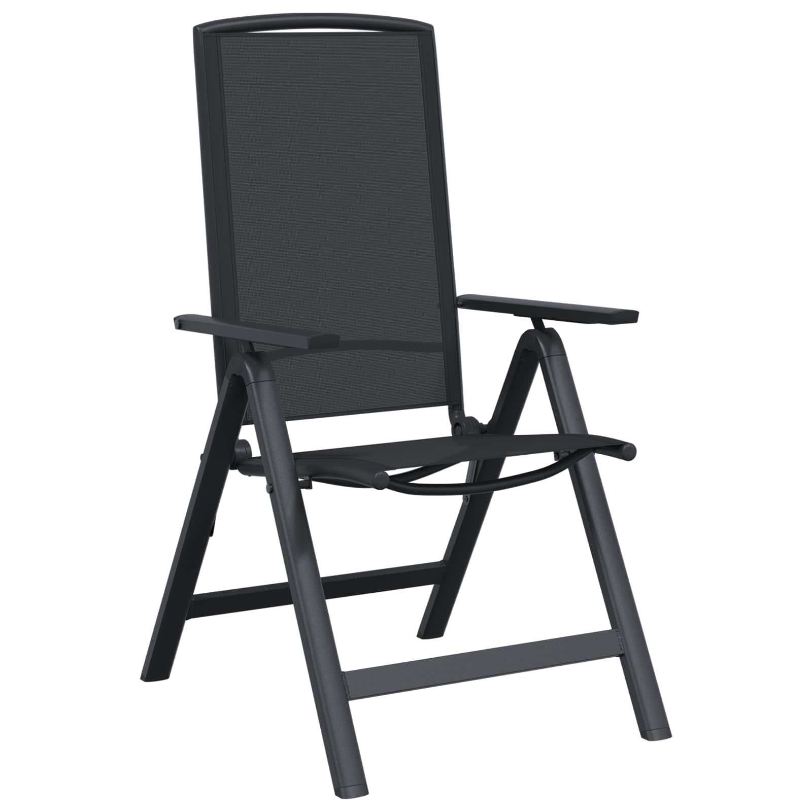 Liegestühle für den Garten 2 stk. Schwarz Textilene