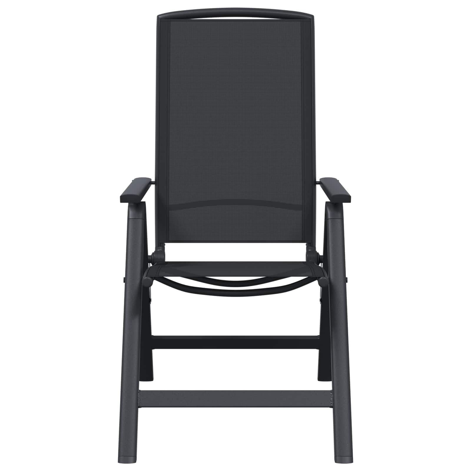 Liegestühle für den Garten 2 stk. Schwarz Textilene