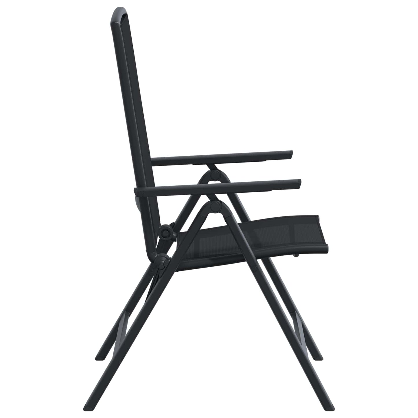 Liegestühle für den Garten 2 stk. Schwarz Textilene