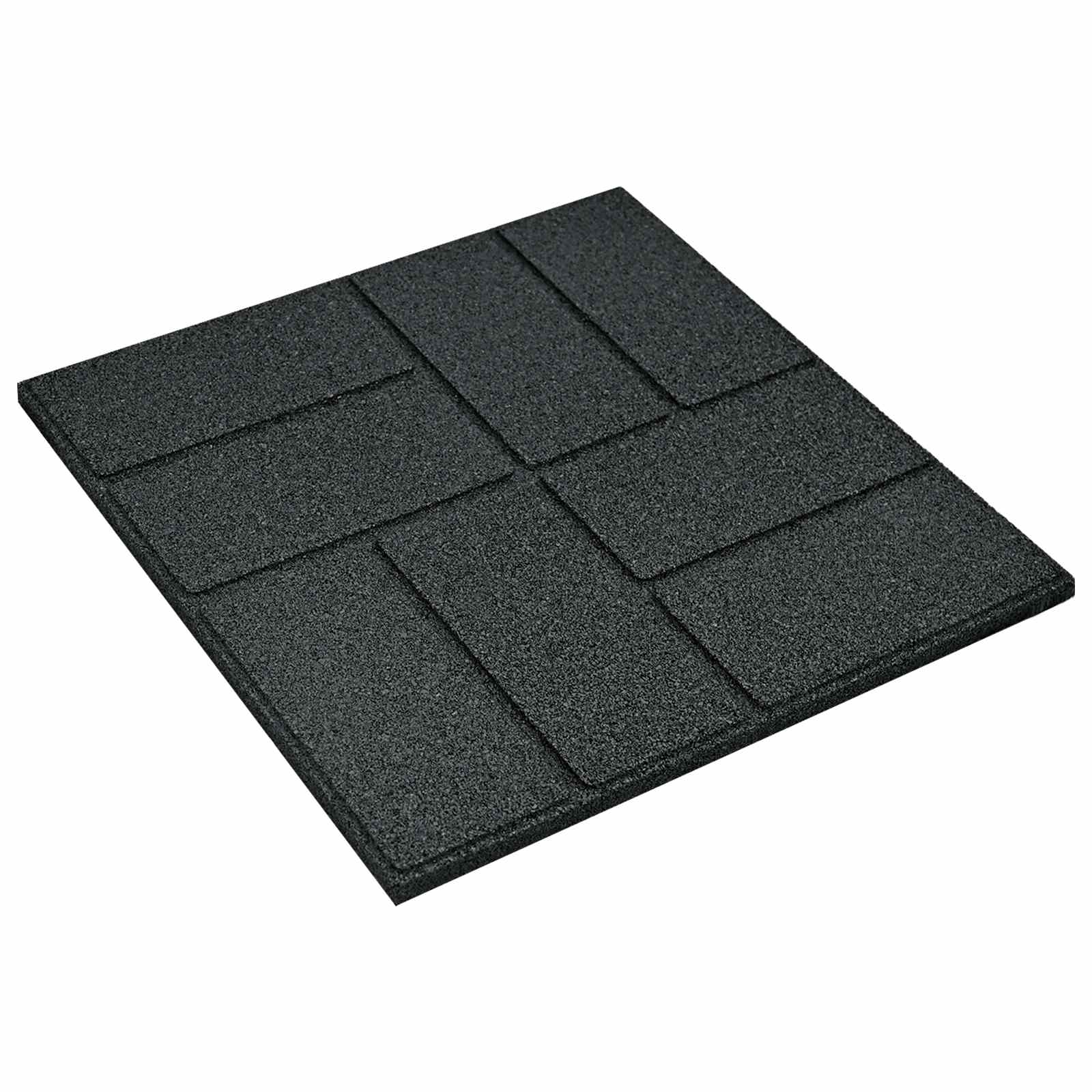 Gehwegstein 6 Stk. Schwarz 40,5 x 40,5 x 2 cm Gummi