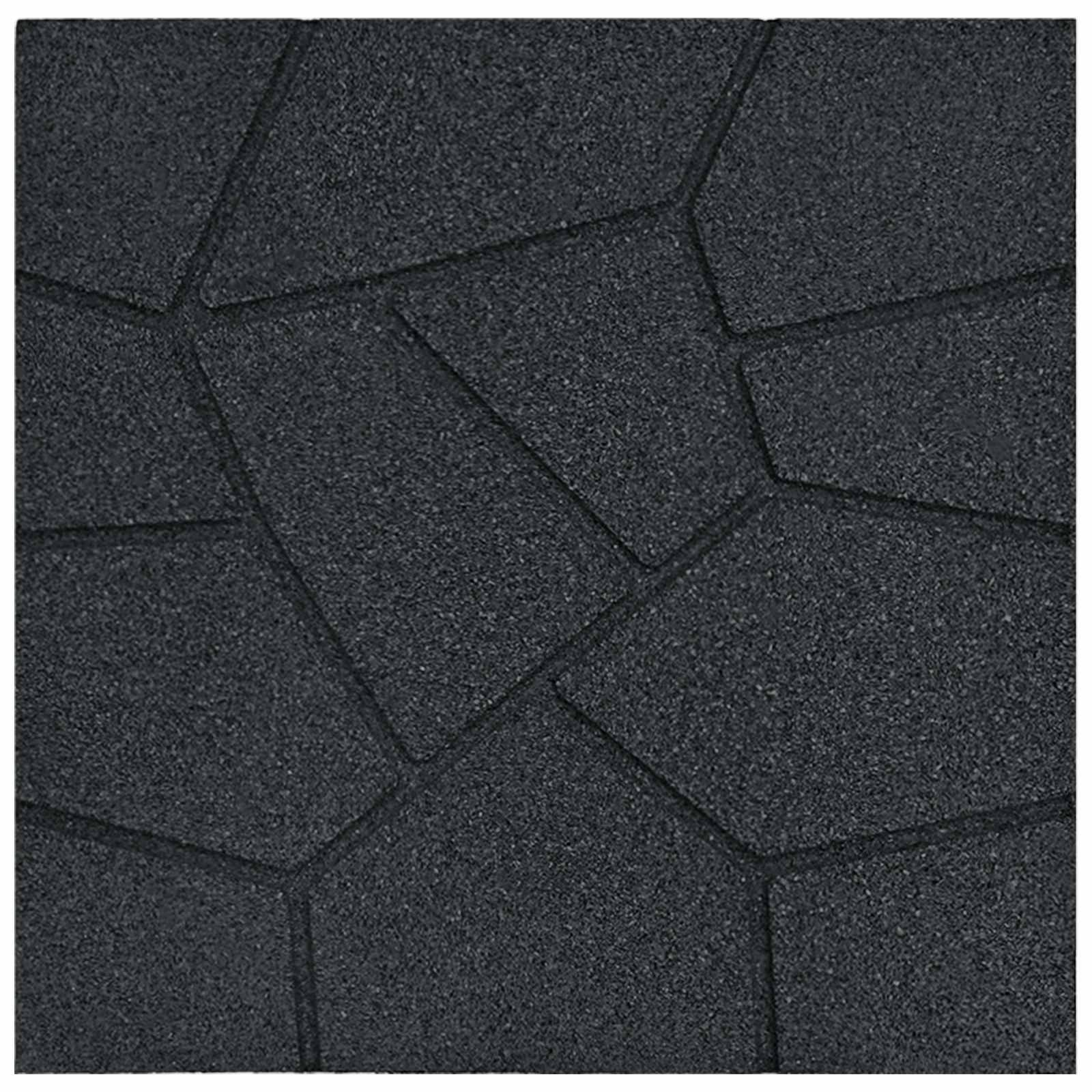 Gehwegstein 6 Stk. Schwarz 40,5 x 40,5 x 2 cm Gummi