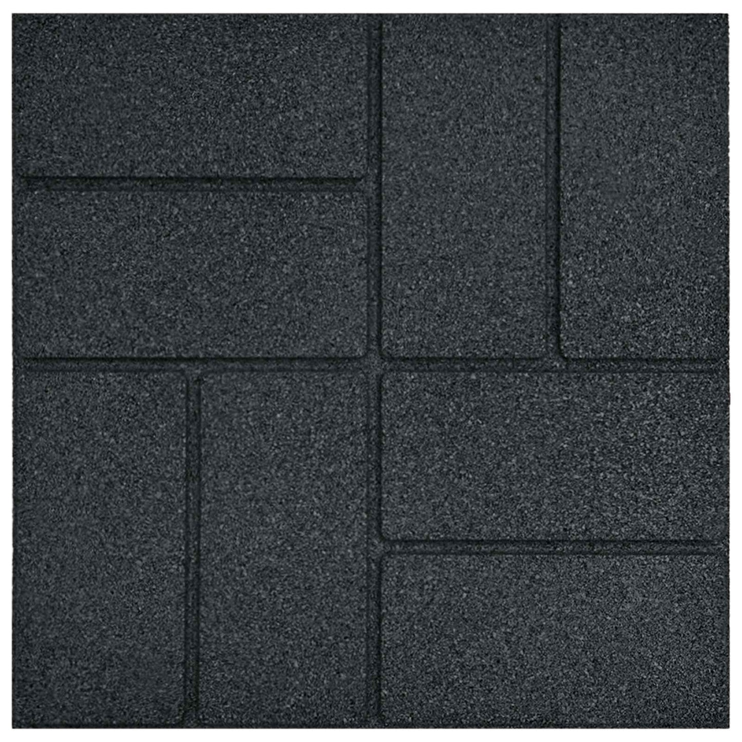 Gehwegstein 6 Stk. Schwarz 40,5 x 40,5 x 2 cm Gummi