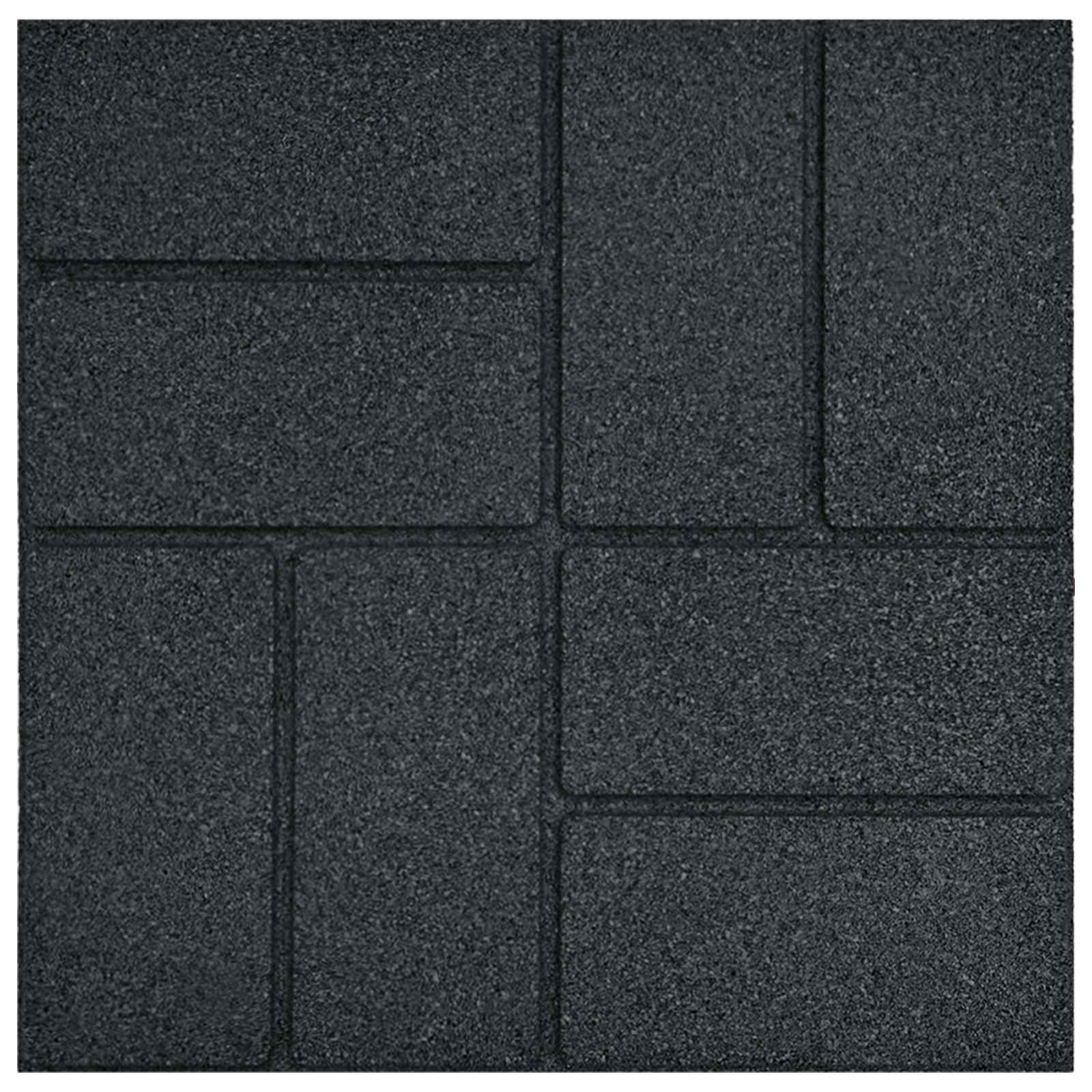 Gehwegstein 6 Stk. Schwarz 40,5 x 40,5 x 2 cm Gummi