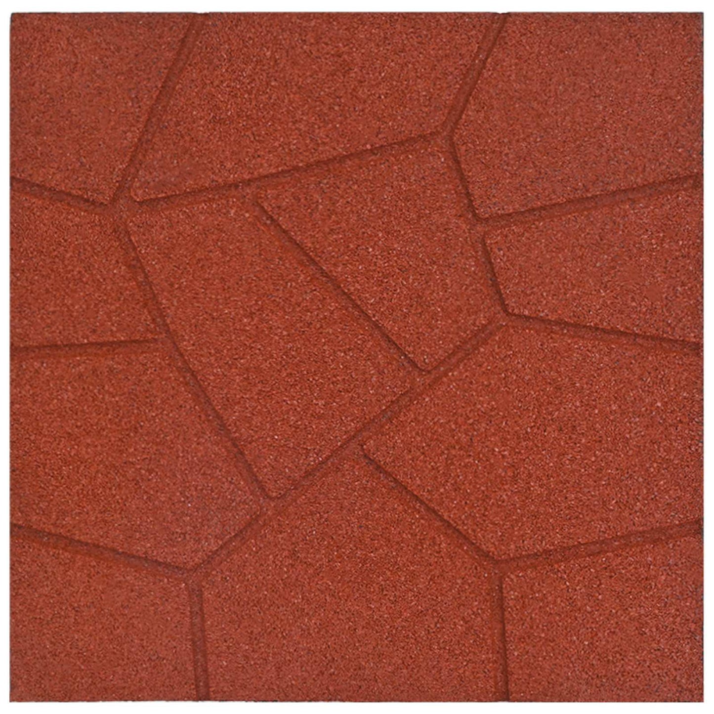 Gehwegstein 6 Stk. Rot 40,5 x 40,5 x 2 cm Gummi