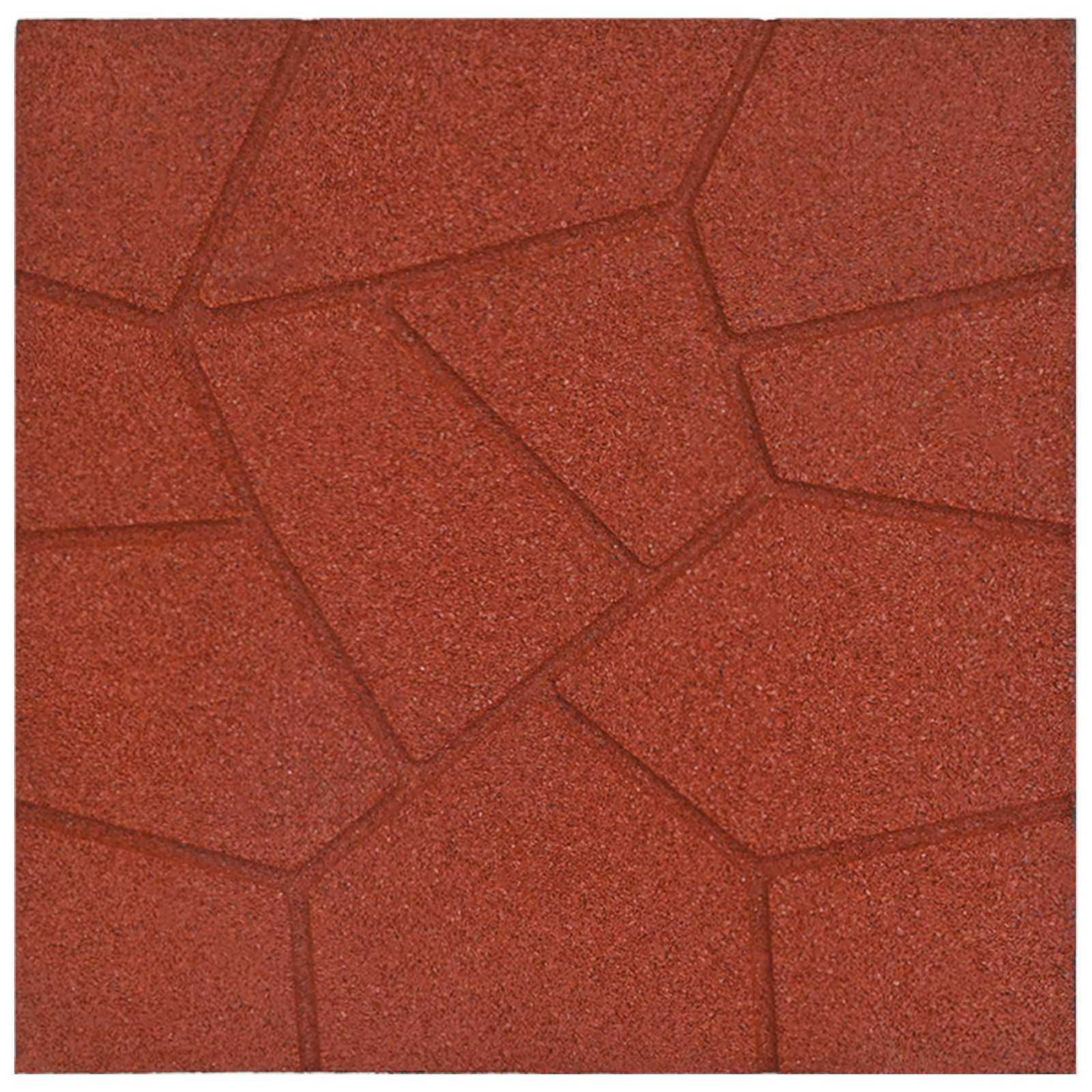 Gehwegstein 6 Stk. Rot 40,5 x 40,5 x 2 cm Gummi
