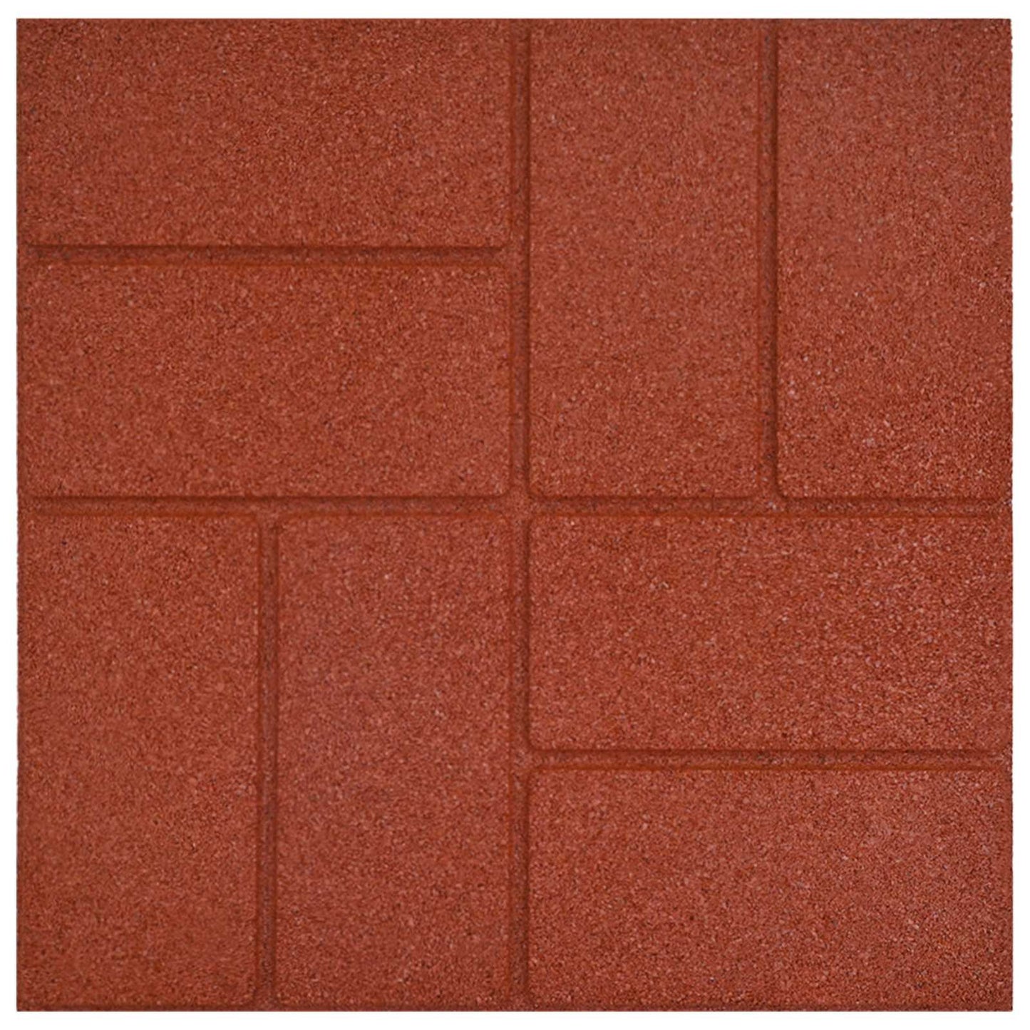 Gehwegstein 6 Stk. Rot 40,5 x 40,5 x 2 cm Gummi