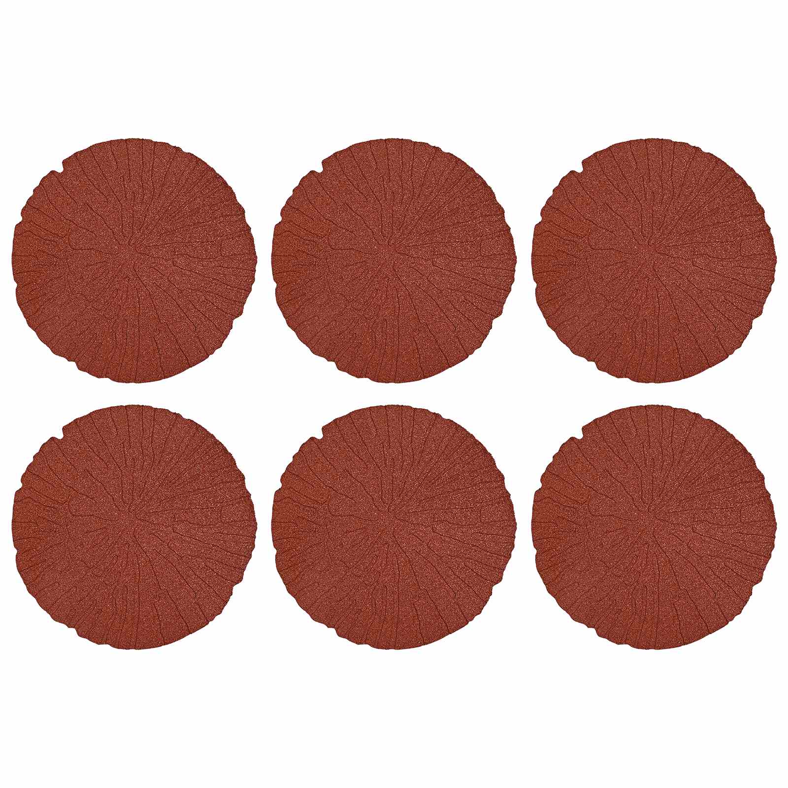 Trittstein 6 Stk. Rot Ø 45 x 1,8 cm Gummi