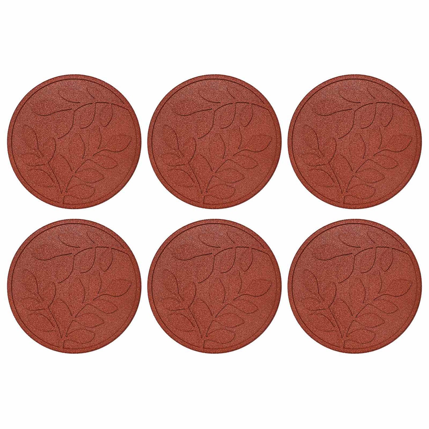 Gehwegstein 6 Stk. Rot Ø 44 x 2 cm Gummi