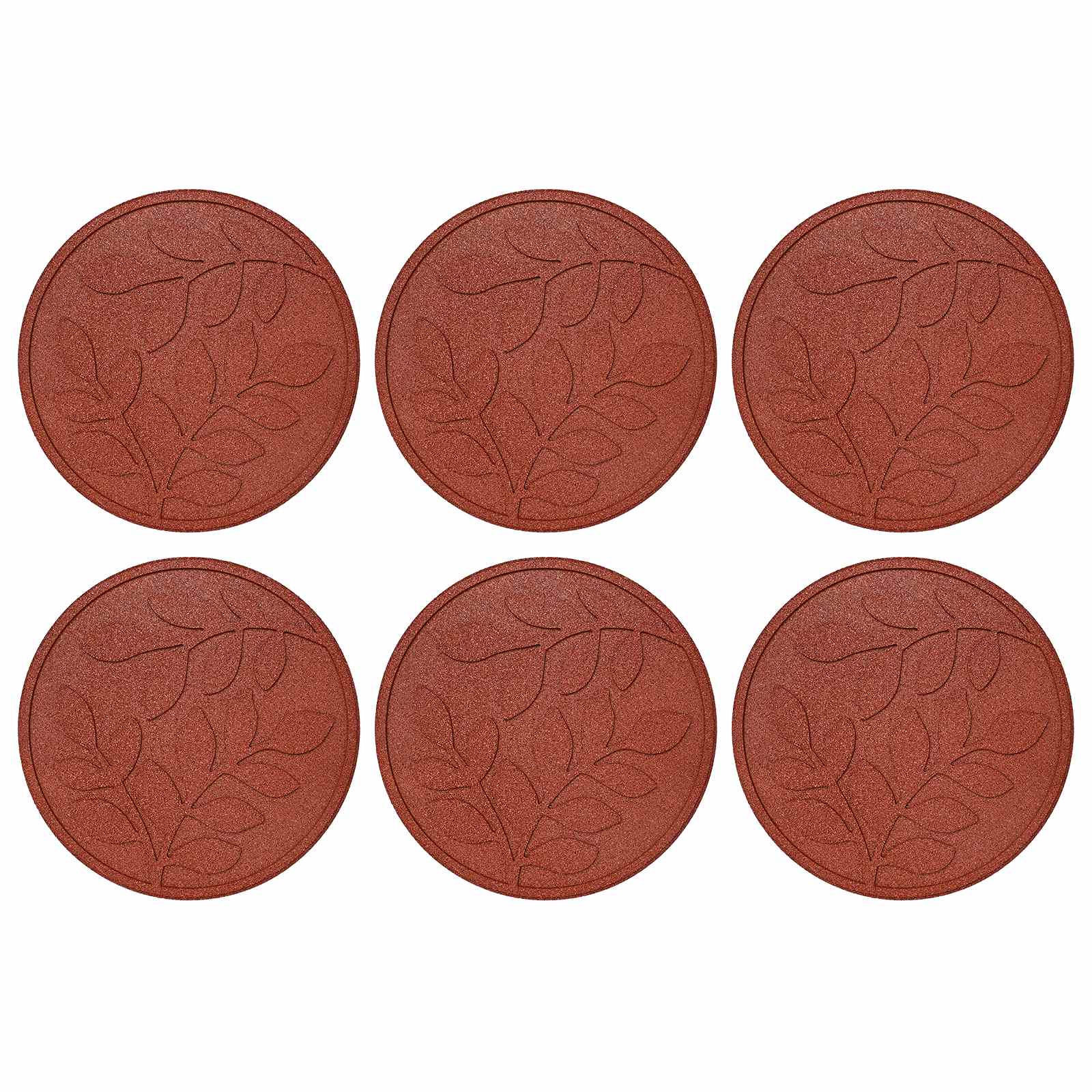 Gehwegstein 6 Stk. Rot Ø 44 x 2 cm Gummi