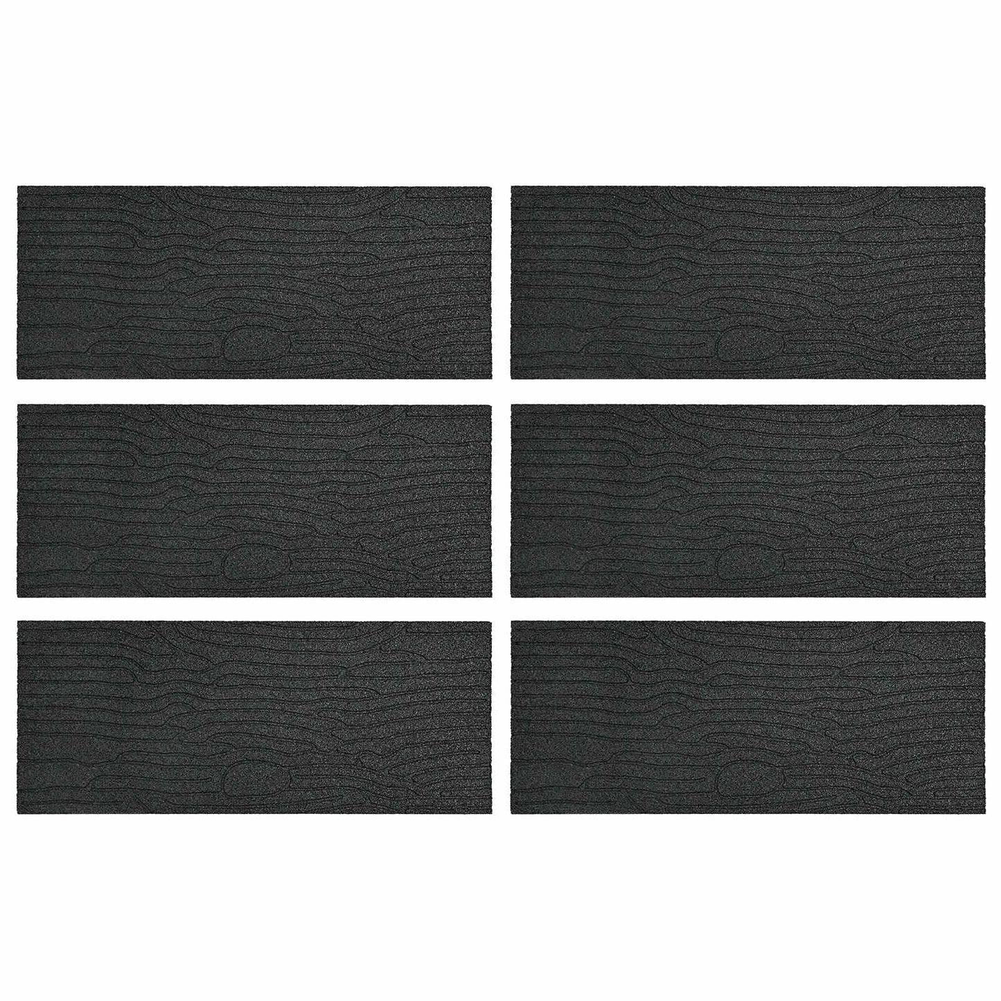 Gehwegstein 6 Stk. Schwarz 60,5 x 25 x 2 cm Gummi