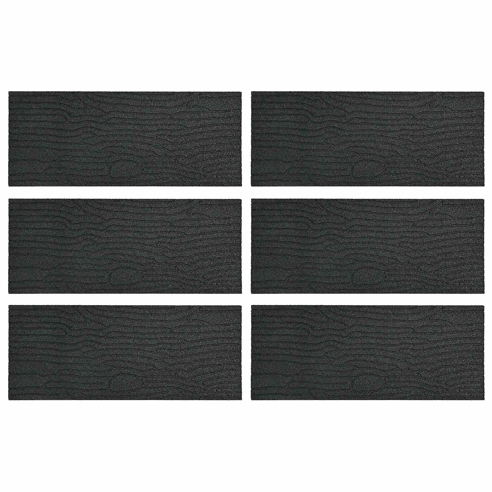 Gehwegstein 6 Stk. Schwarz 60,5 x 25 x 2 cm Gummi