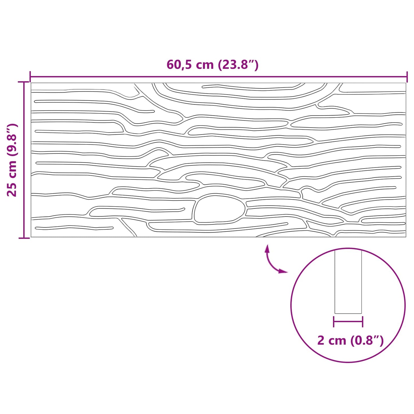 Gehwegstein 6 Stk. Schwarz 60,5 x 25 x 2 cm Gummi