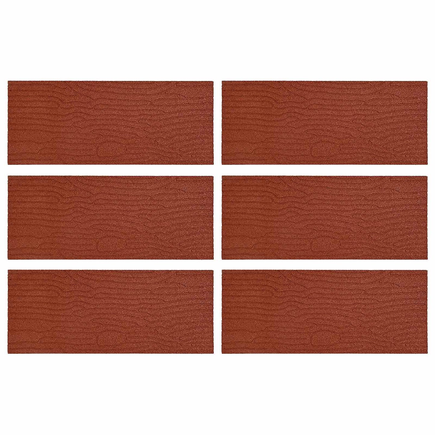 Gehwegstein 6 Stk. Rot 60,5 x 25 x 2 cm Gummi