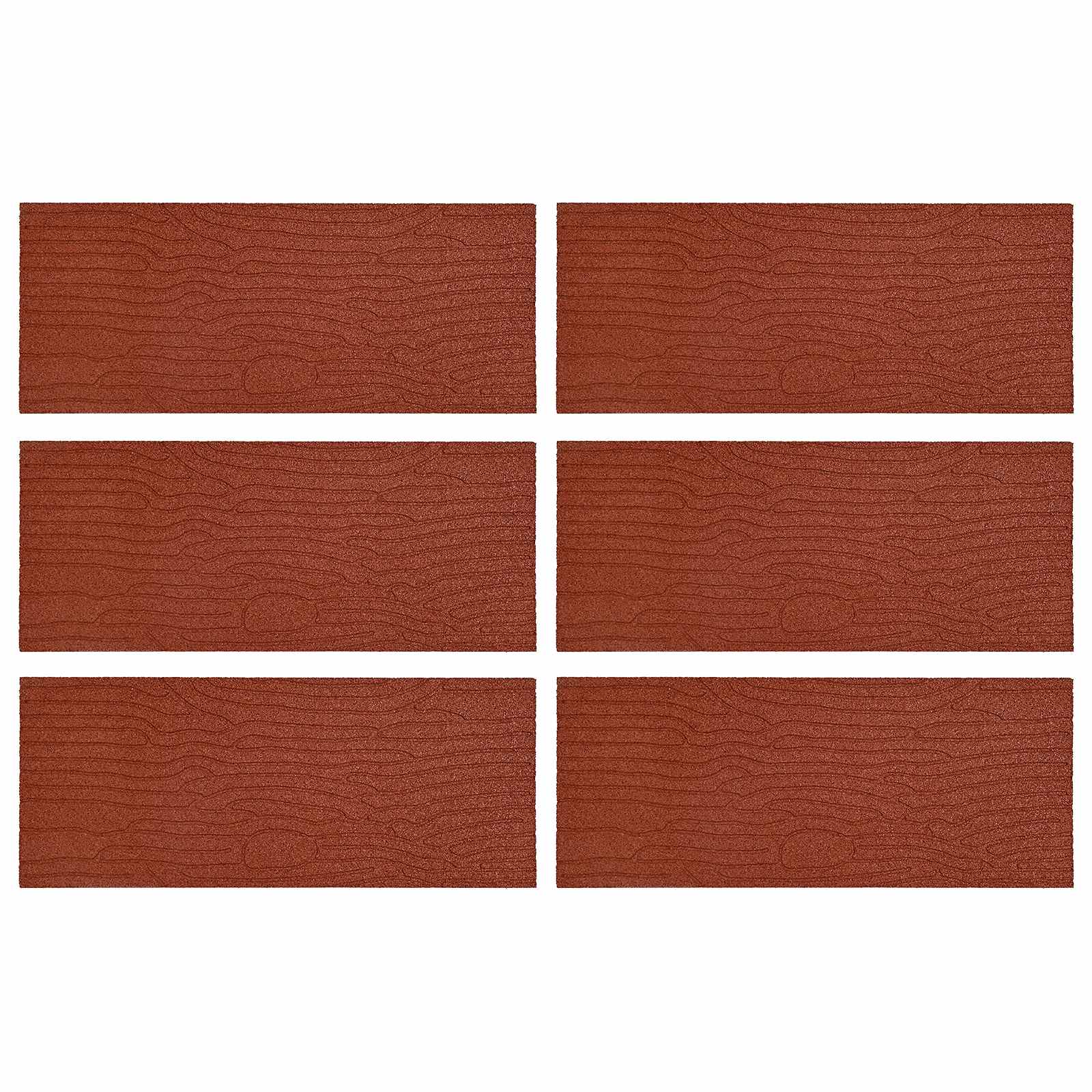 Gehwegstein 6 Stk. Rot 60,5 x 25 x 2 cm Gummi