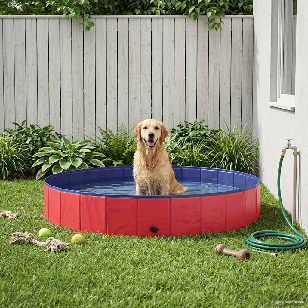 Hundepool Ø200 x 30 cm Dicker PVC Rot
