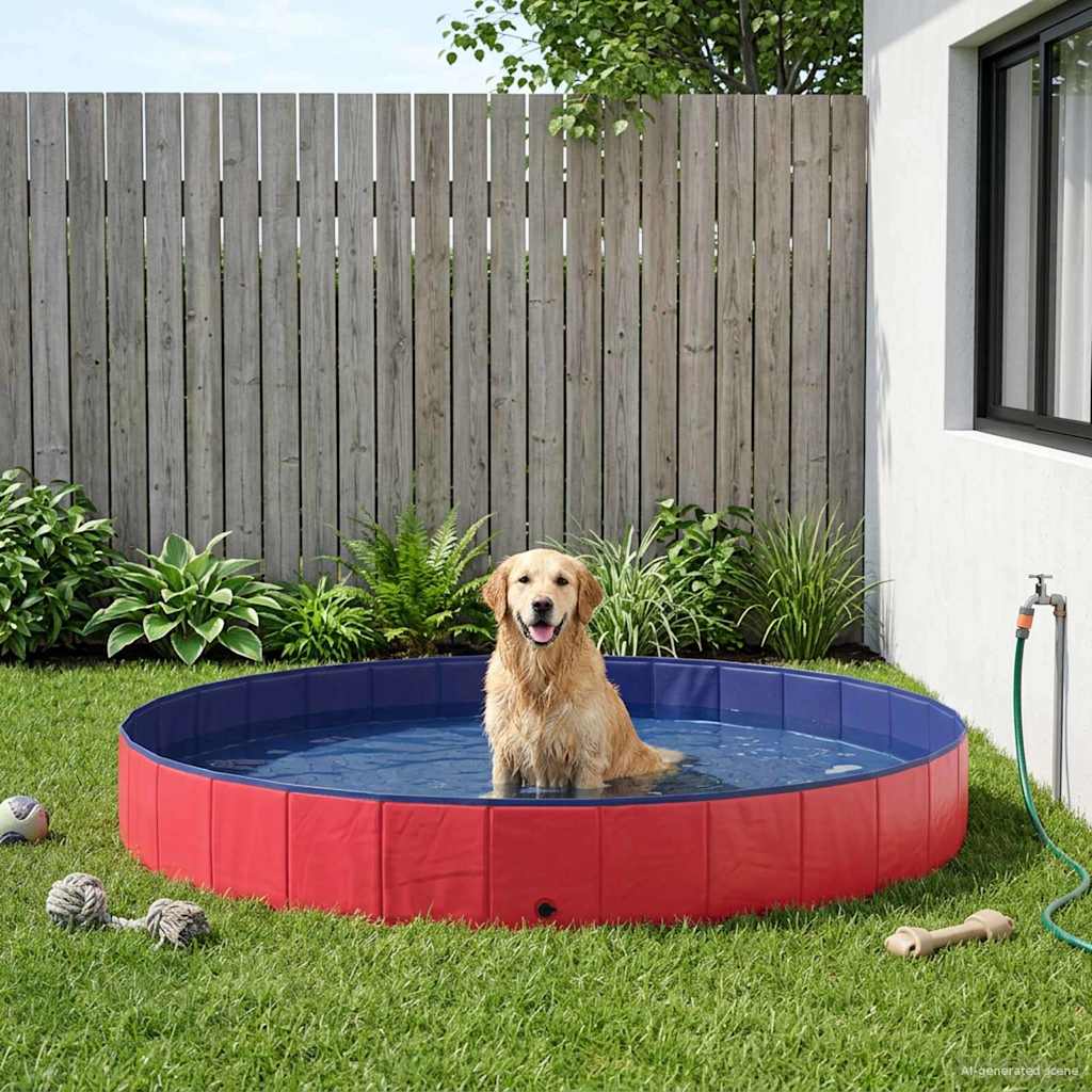 Hundepool Ø300 x 38 cm Dicker PVC Rot