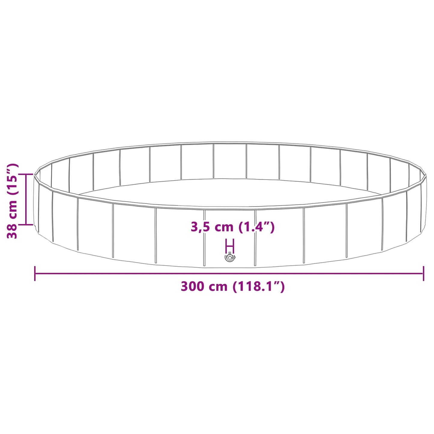 Hundepool Ø300 x 38 cm Dicker PVC Rot
