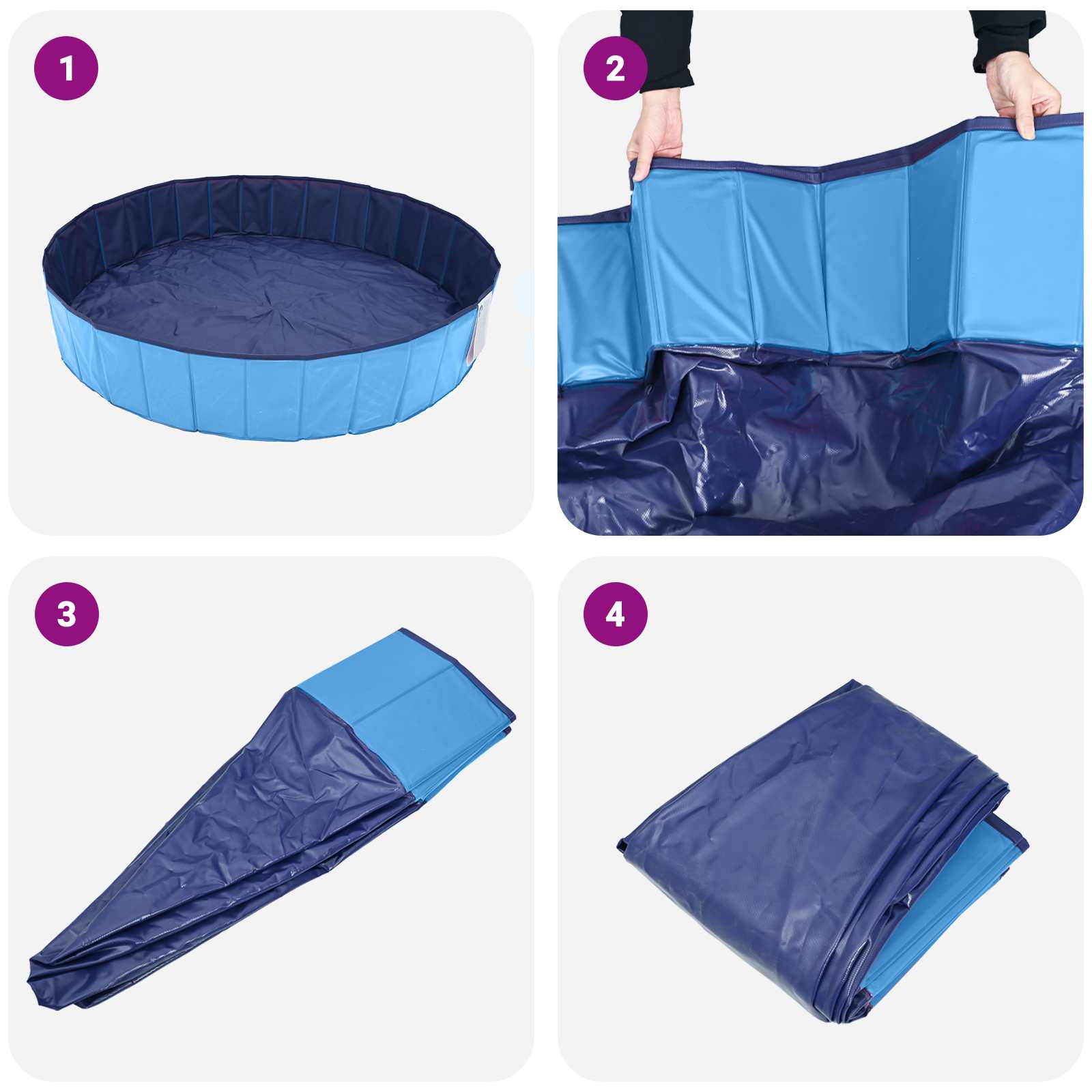Hundepool Ø300 x 38 cm Dicker PVC Blau