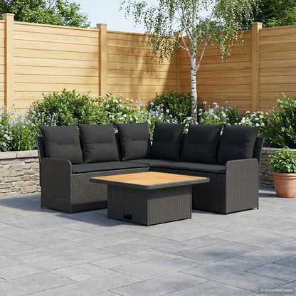 Möbelsets 4 stk. Schwarz PE-Rattan