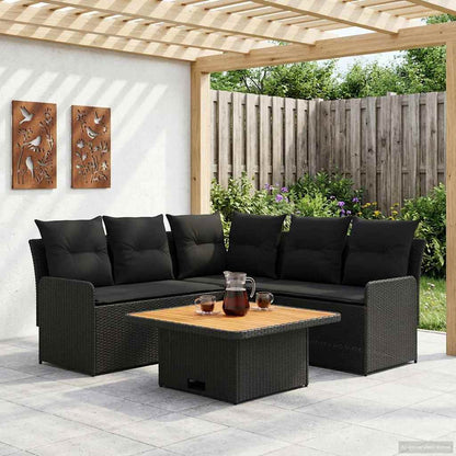 Möbelsets 4 stk. Schwarz PE-Rattan