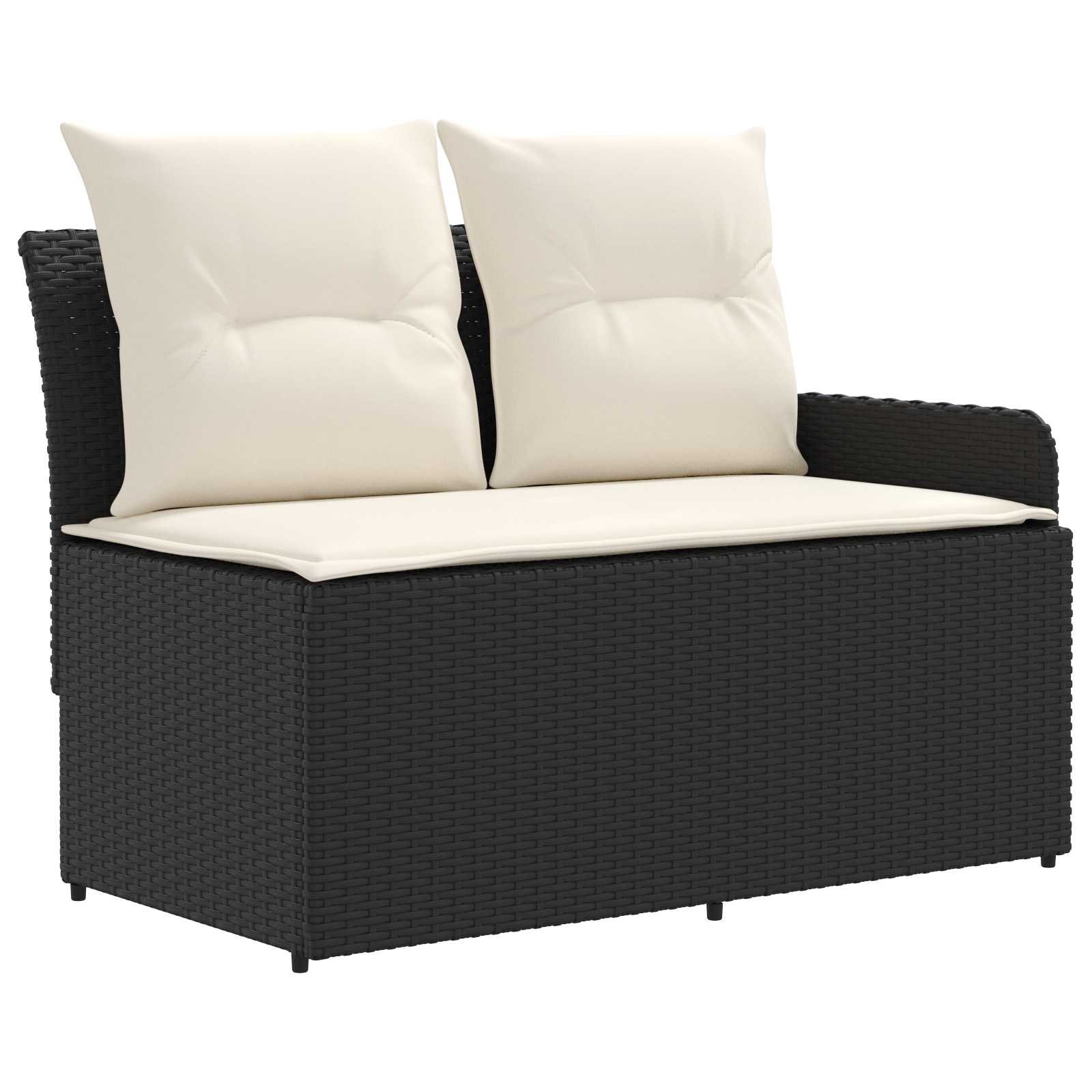 Möbelsets 4 stk. Schwarz und Creme PE-Rattan