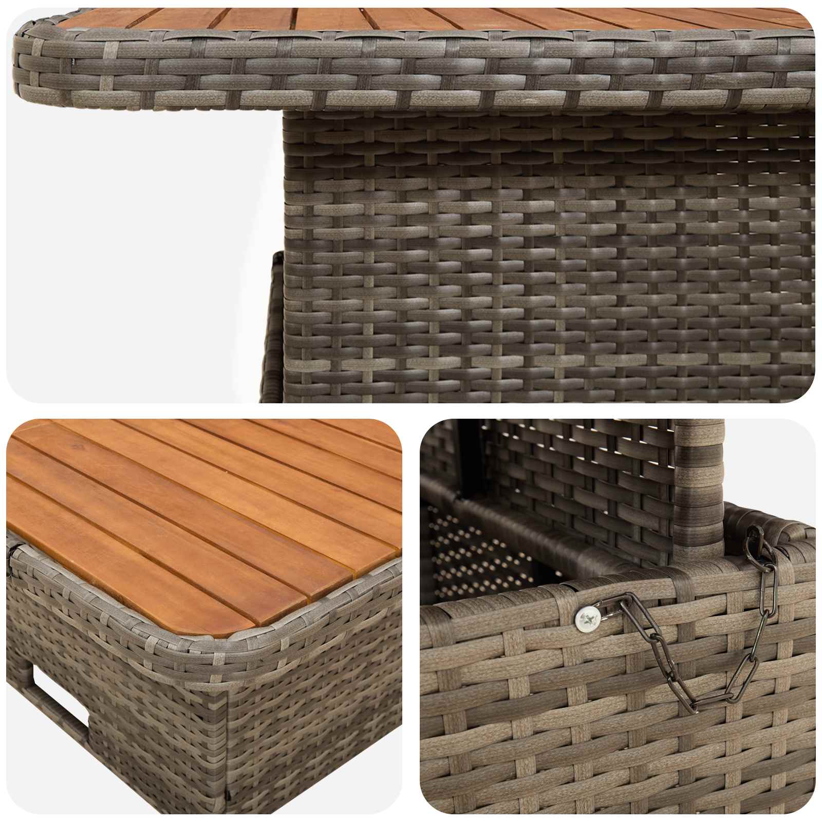 Möbelsets 4 stk. Grau und Dunkelgrau PE-Rattan