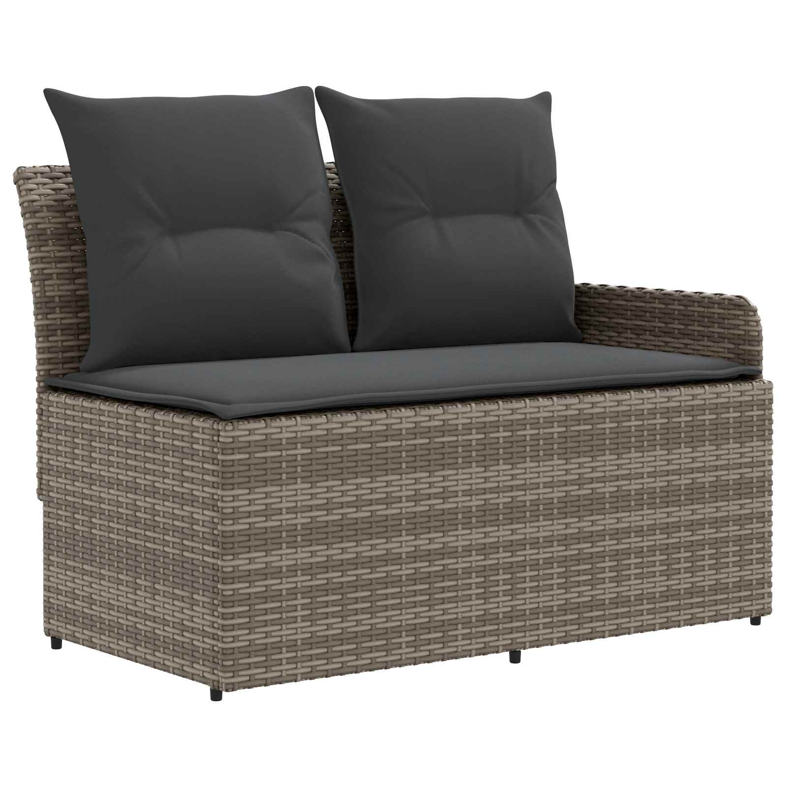 Möbelsets 4 stk. Grau und Dunkelgrau PE-Rattan