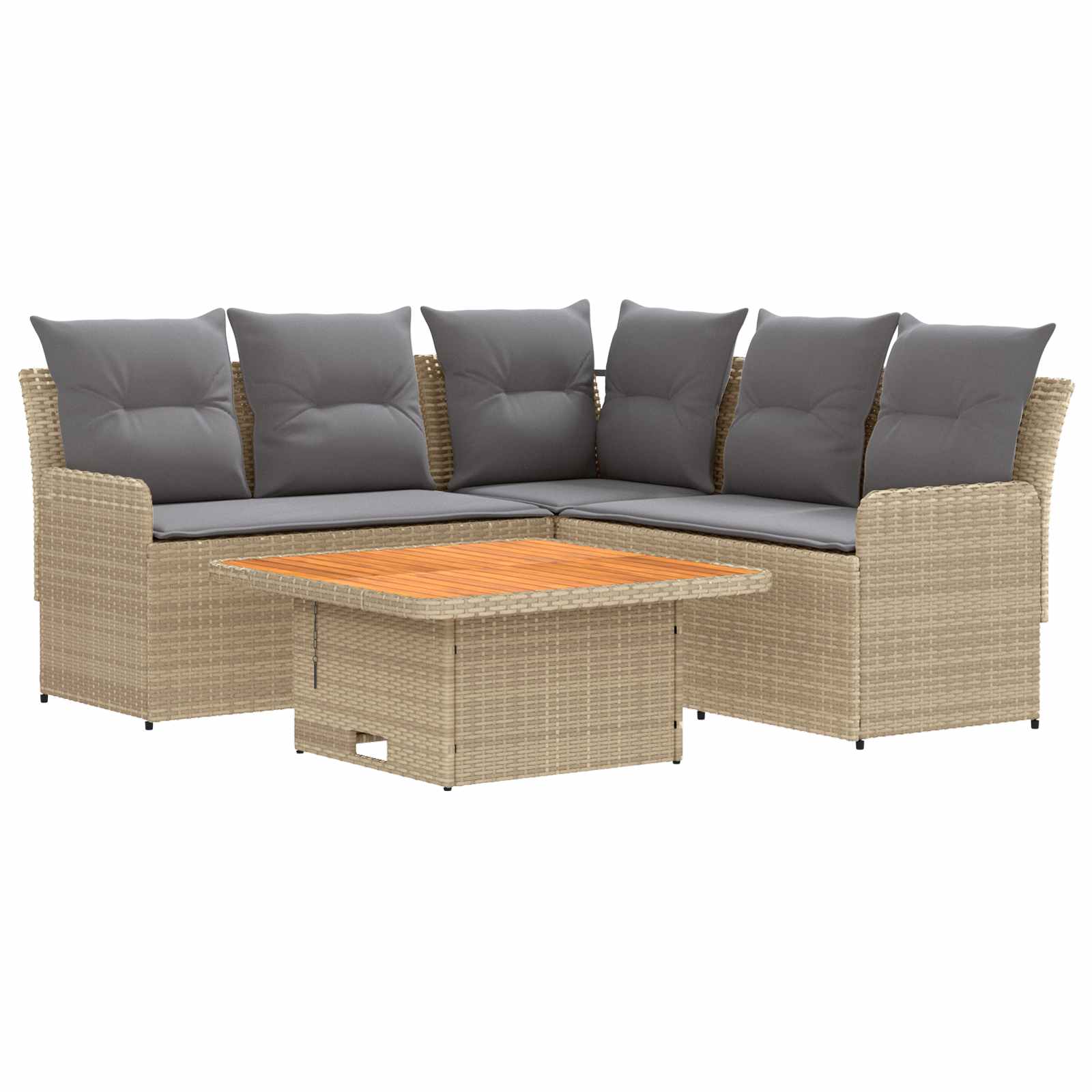 Möbelsets 4 stk. Beige und Hellgrau PE-Rattan