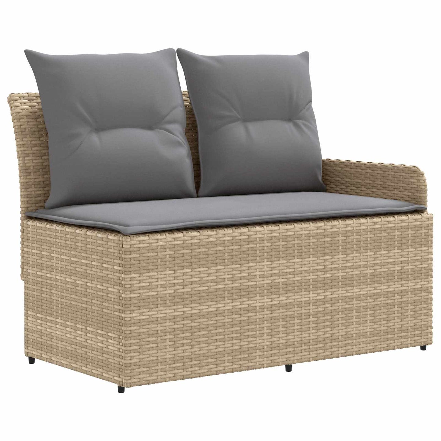 Möbelsets 4 stk. Beige und Hellgrau PE-Rattan