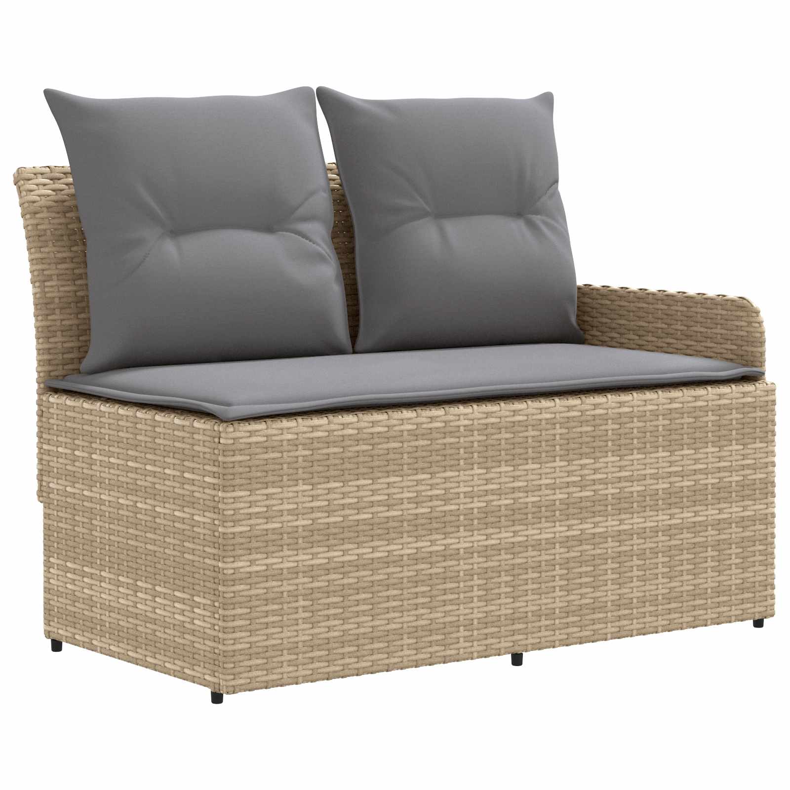 Möbelsets 4 stk. Beige und Hellgrau PE-Rattan
