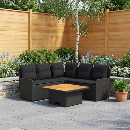 Möbelsets 6 stk. Schwarz PE-Rattan