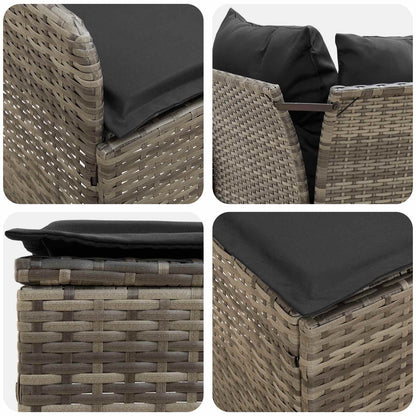 Möbelsets 7 stk. Grau und Dunkelgrau PE-Rattan