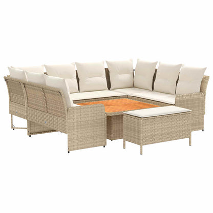 Möbelsets 7 stk. Beige und Creme PE-Rattan