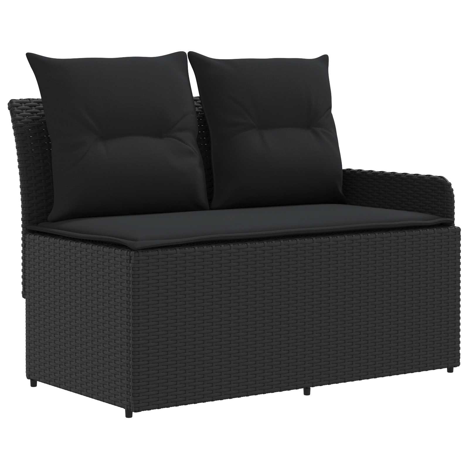 Möbelsets 5 stk. Schwarz PE-Rattan