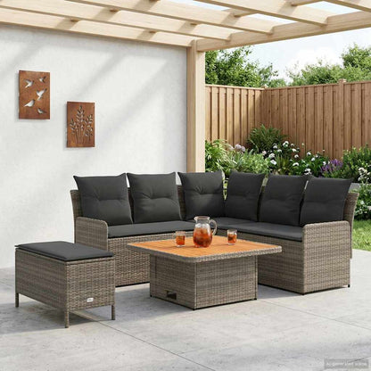 Möbelsets 5 stk. Grau und Dunkelgrau PE-Rattan
